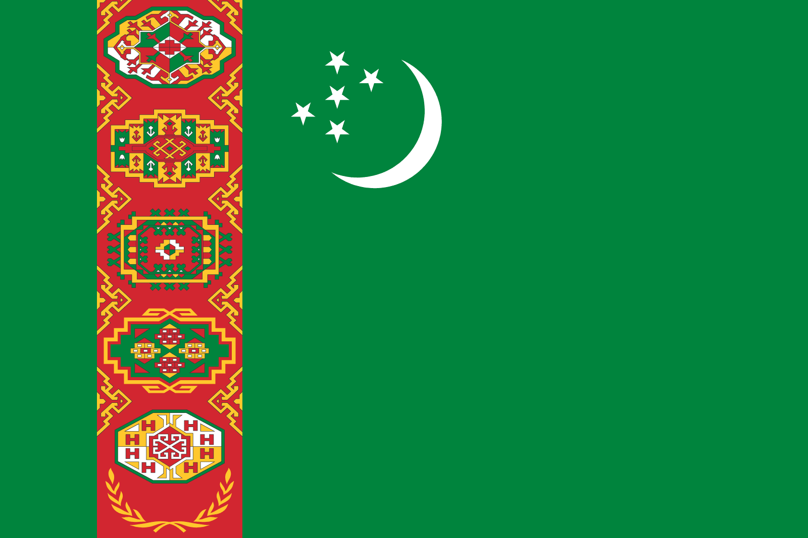 トルクメニスタンの国旗 | Sekainokokki.jp
